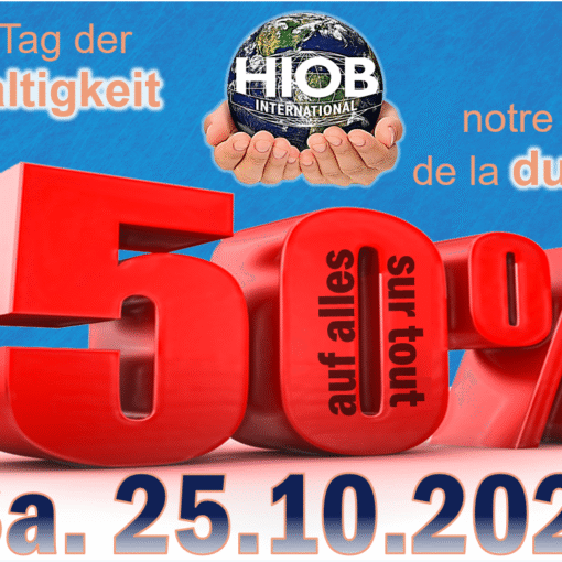 auf alles 50% Aktion am 25.10.2025 in allen HIOB Brockenstuben